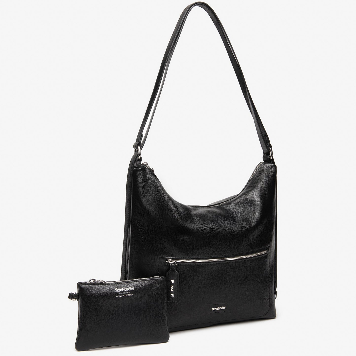 Large hobo bag NeroGiardini black leather