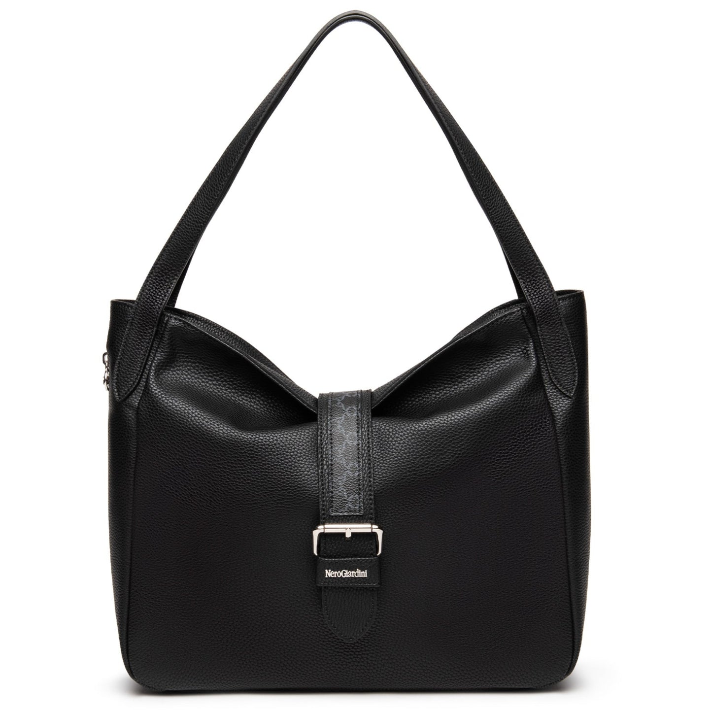 Borsa hobo grande NeroGiardini nero con trama