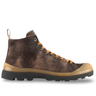 Sneakers Panchic woman brown suede lined wool