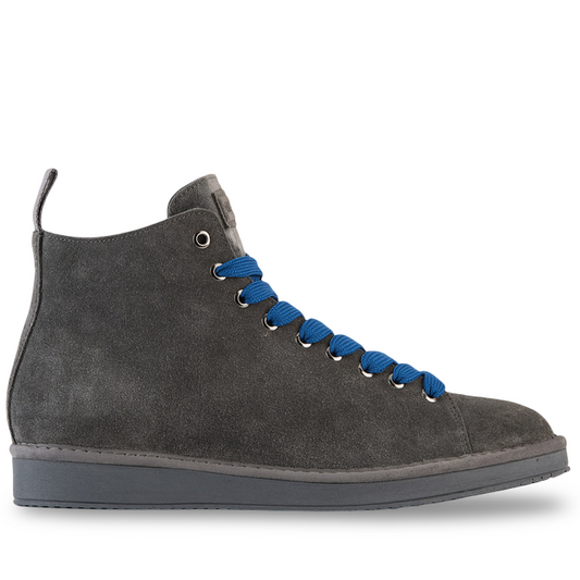 Panchic anthracite ankle boot in fur lined suede