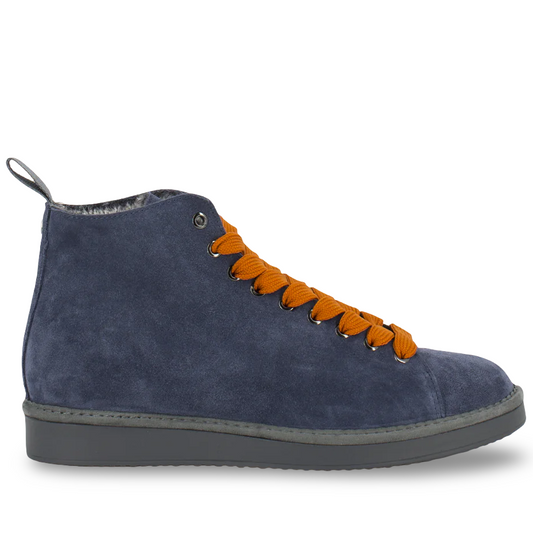 Sneakers Panchic man blue suede lined fur