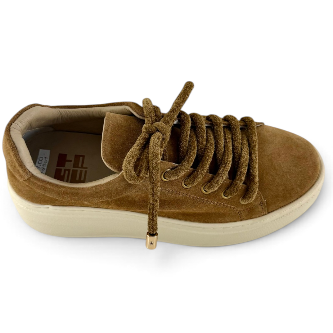 Sneakers Step woman suede cork brown chenille