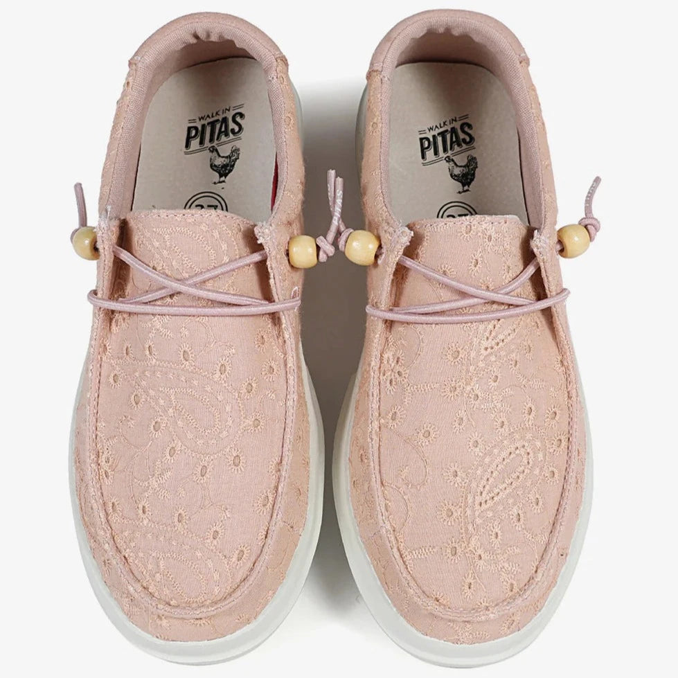 Slipon Pitas woman 100% cotton lace effect color nude