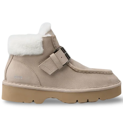 Ankle boots Panchic woman ivory nubuck fur lining