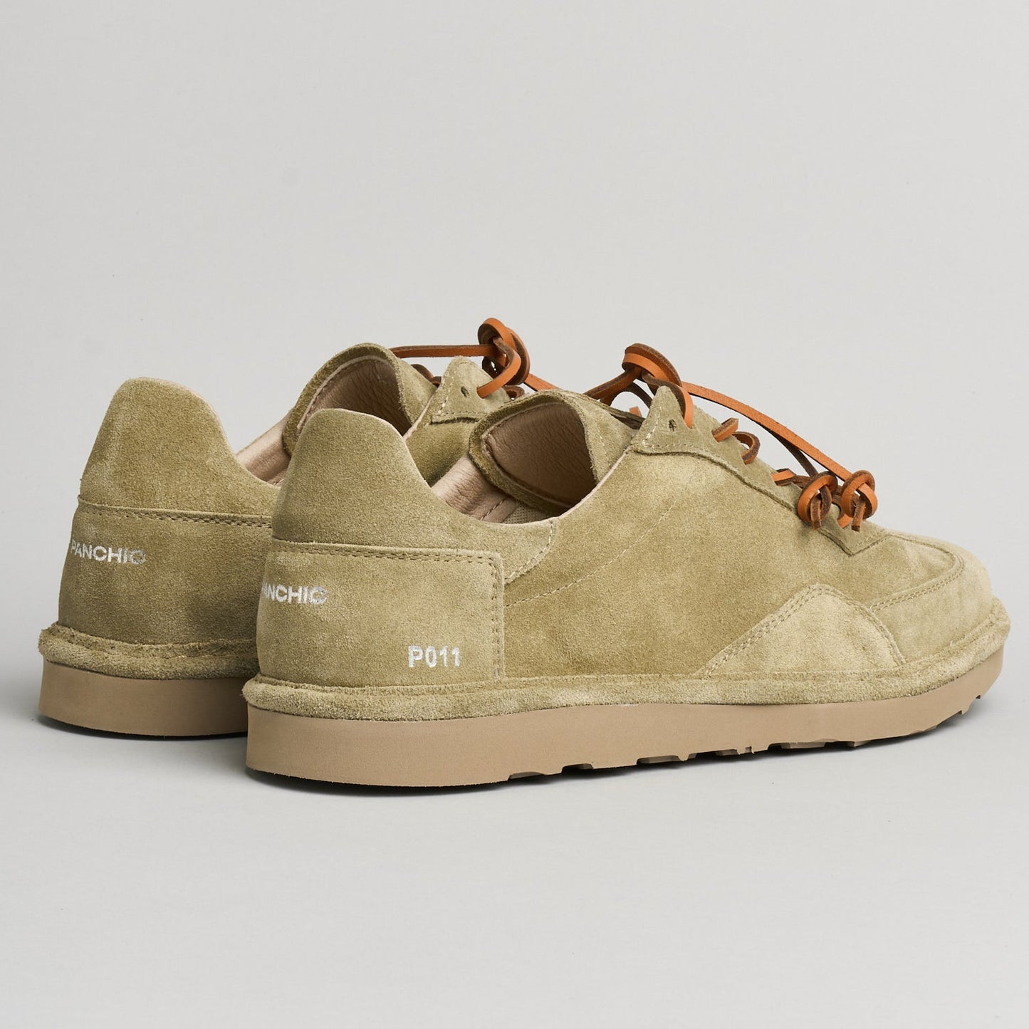 Sneakers Panchic man green olive suede leather