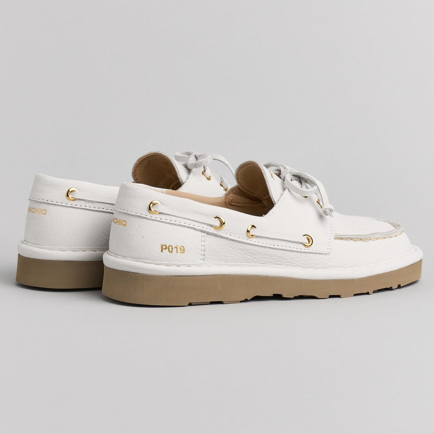 Mocassini Panchic donna pelle nabuk bianco