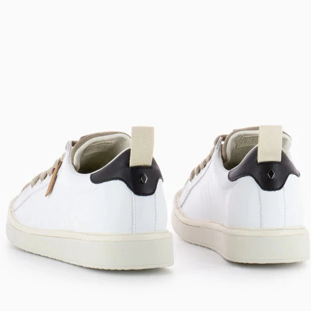 Sneakers Panchic man white leather and taupe suede