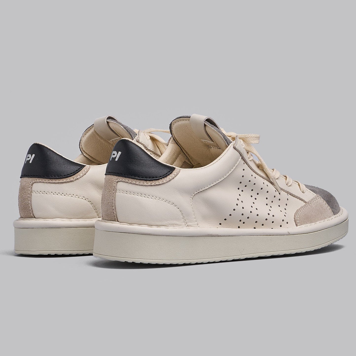 Sneakers Panchic uomo pelle bianco camoscio grigio