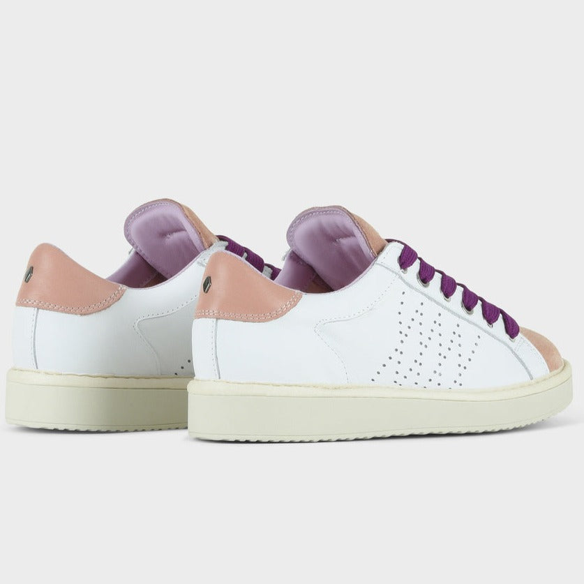 Sneakers Panchic donna pelle e camoscio bianco e rosa cipria