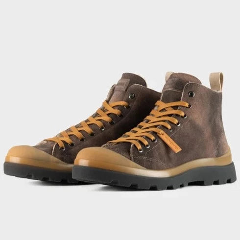 Sneakers Panchic woman brown suede lined wool