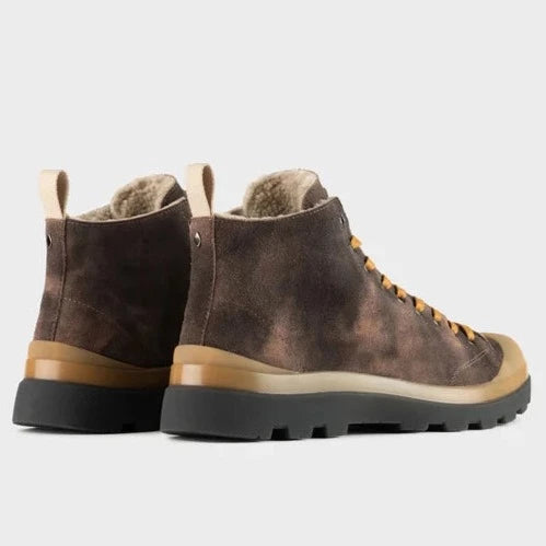 Sneakers Panchic woman brown suede lined wool