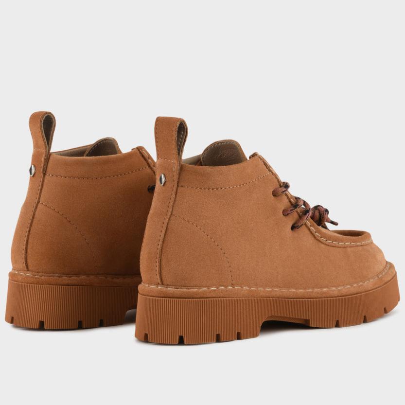 Ankle boots Panchic woman brown suede edged upper