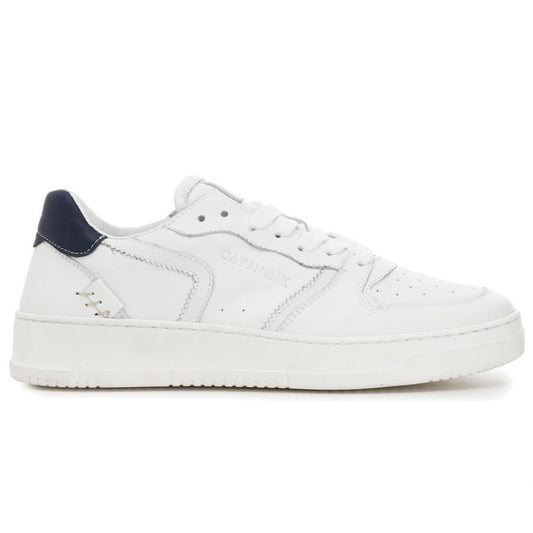 Sneakers CafèNoir man white leather blue inserts