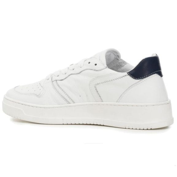 Sneakers CafèNoir man white leather blue inserts