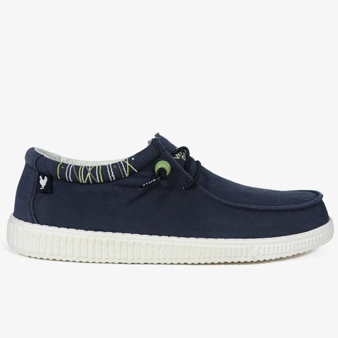 Slipon man 100% cotton color blue embroidery details