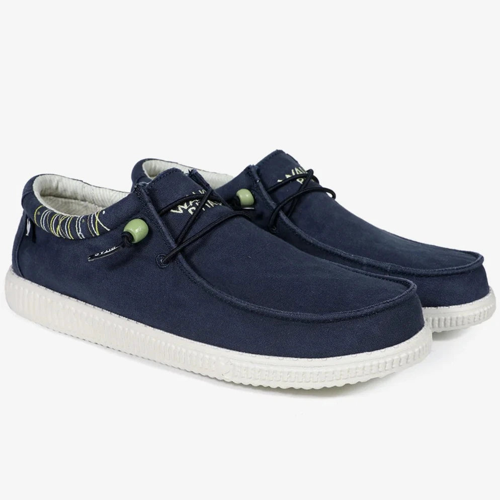 Slipon man 100% cotton color blue embroidery details