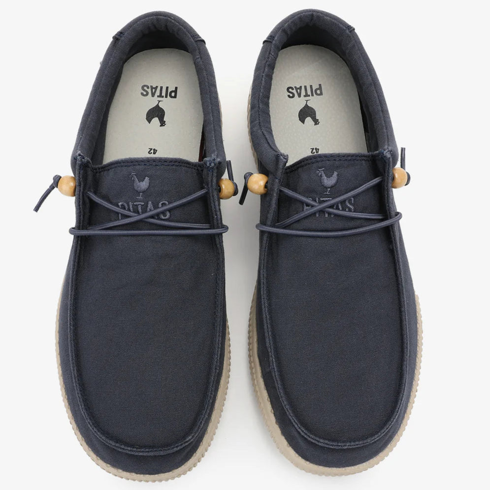 Slipon Pitas man 100% cotton color marino