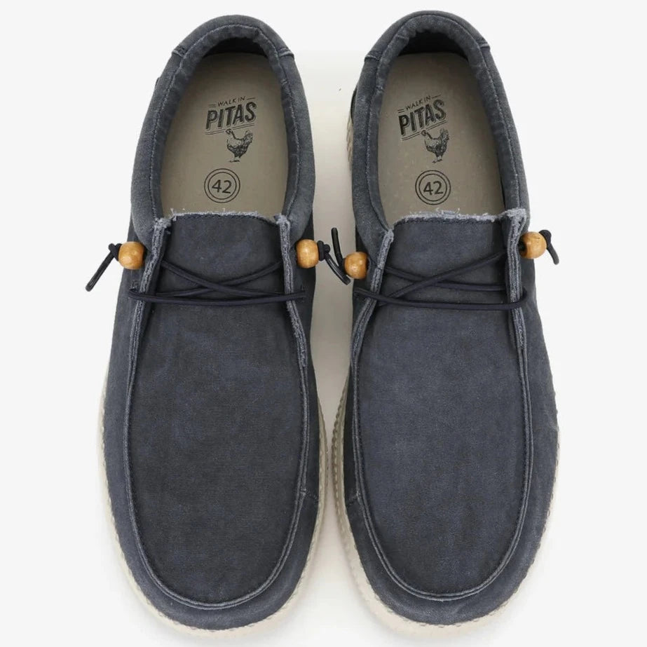 Slipon Pitas unisex in 100% cotone colore blu