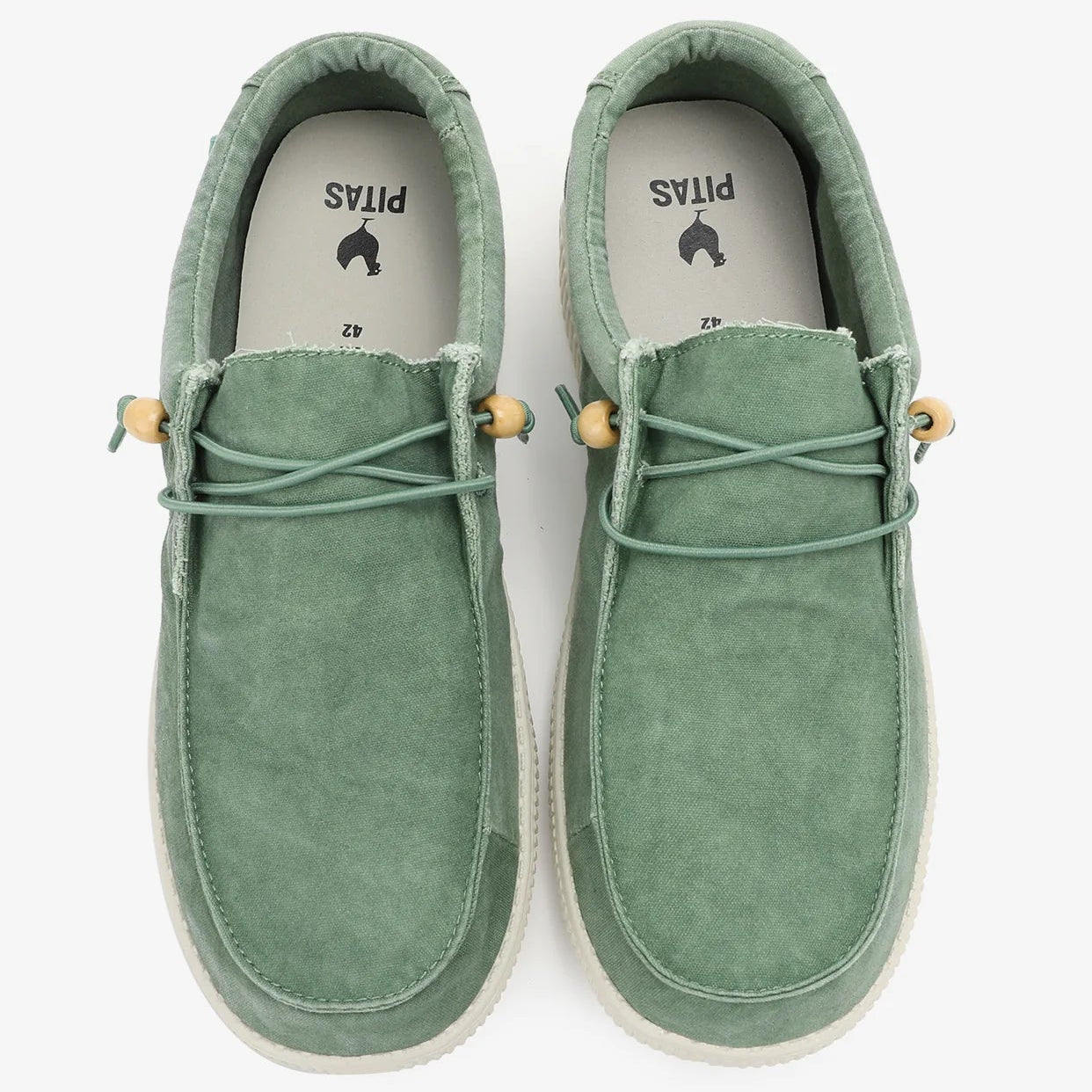 Slipon Pitas donna in 100% cotone colore verde menta