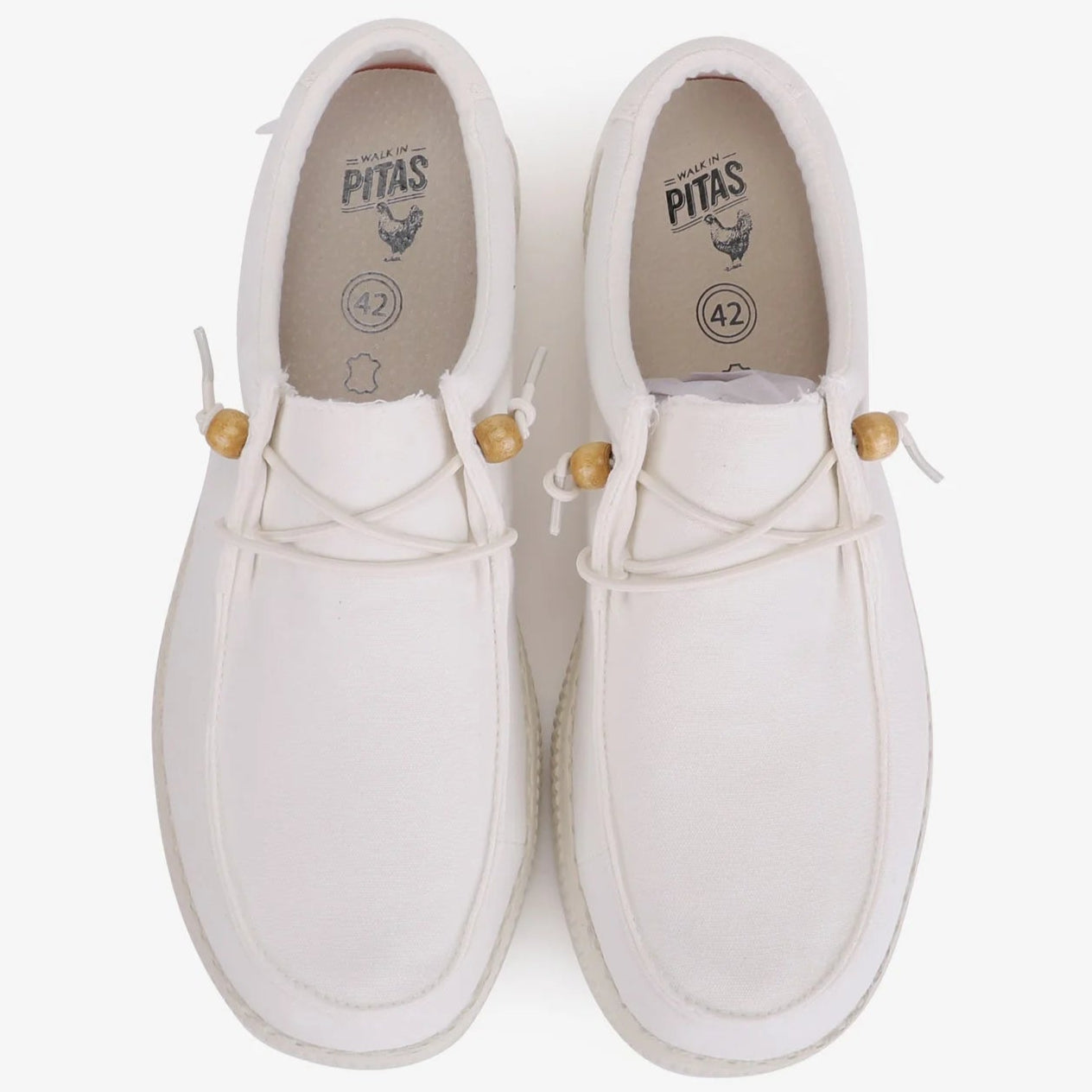 Slipon Pitas donna in 100% cotone colore bianco