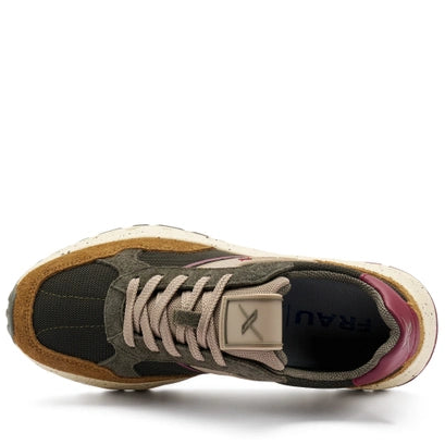 Sneakers Frau X uomo pelle e tessuto tabacco