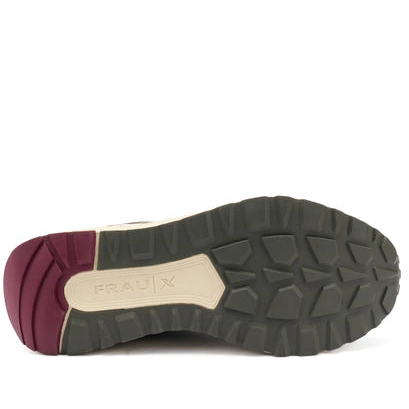 Sneakers Frau X uomo pelle e tessuto tabacco