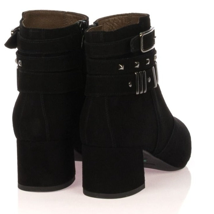 Stivaletti NeroGiardini donna camoscio nero inserti fibia