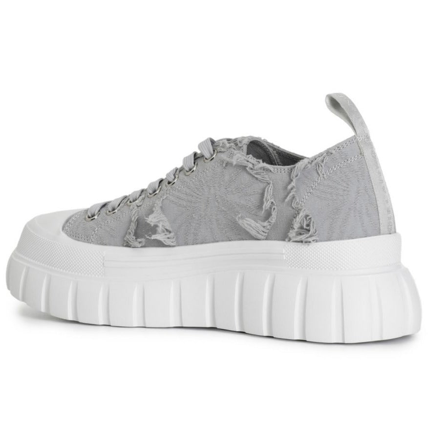 Sneakers CafèNoir donna tessuto perla con pizzo