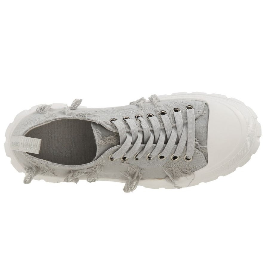 Sneakers CafèNoir donna tessuto perla con pizzo