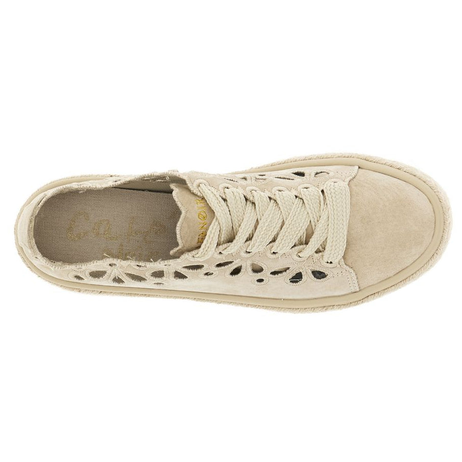 Sneakers CafèNoir donna pelle scamosciata beige