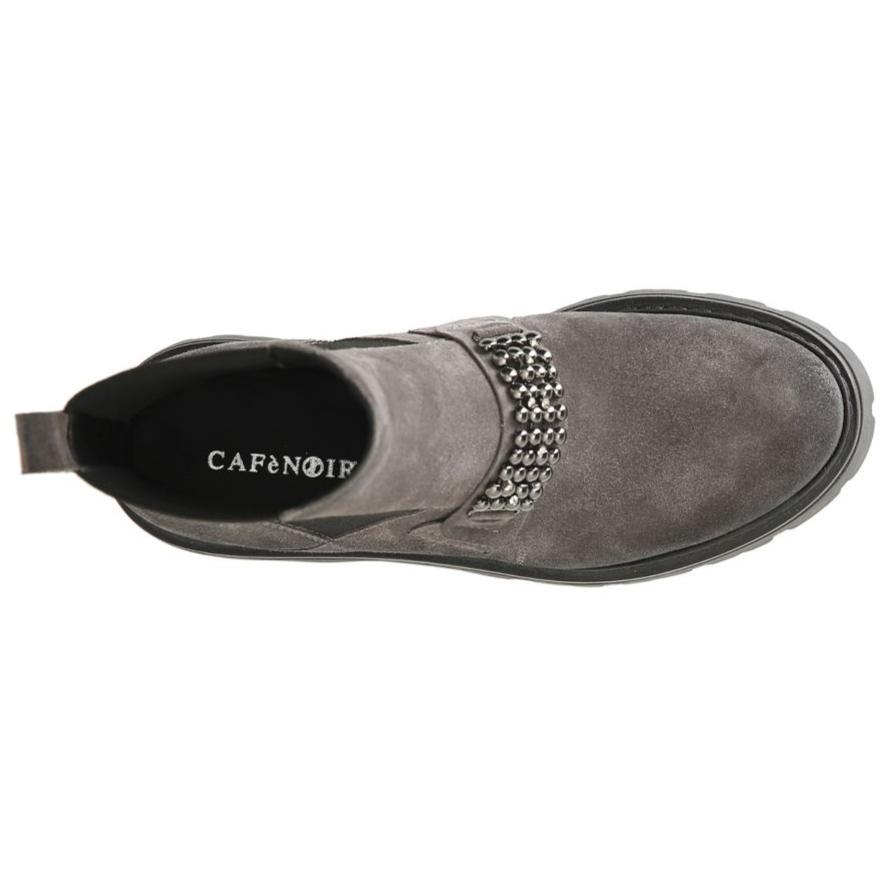 Ankle Boots CafèNoir woman asphalt grey suede pearl application