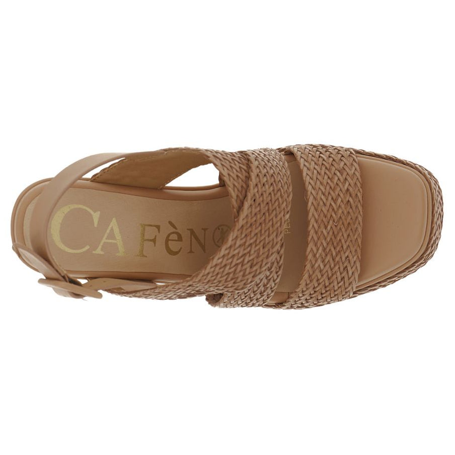 Sandali zeppa CafèNoir donna pelle cuoio