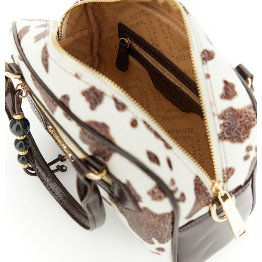 Handbag CafèNoir woman crackle leather effect cow print