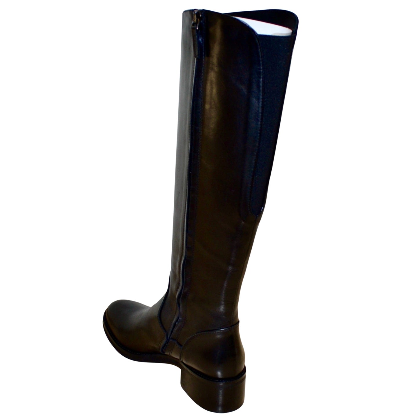Vertice stivali alti donna pelle nero Made in Italy