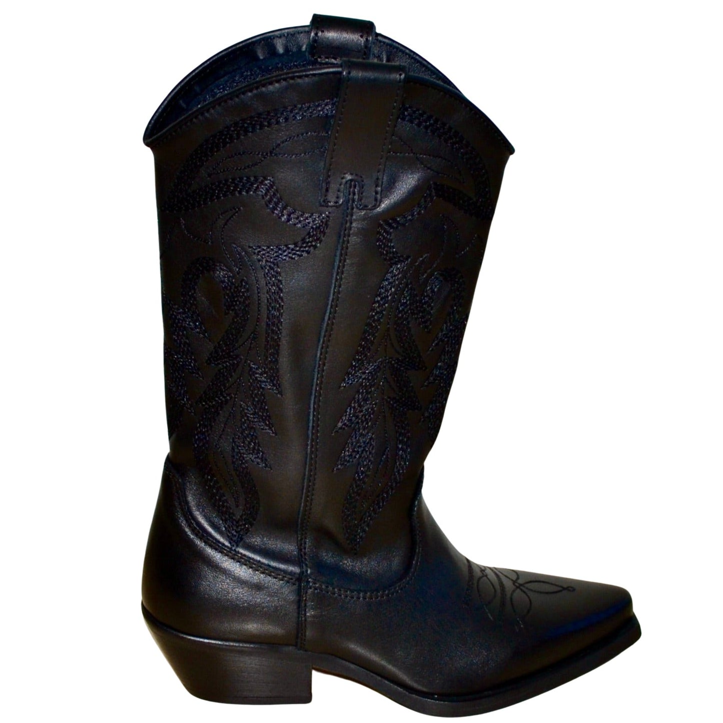 Vertice texani donna pelle nero Made in Italy