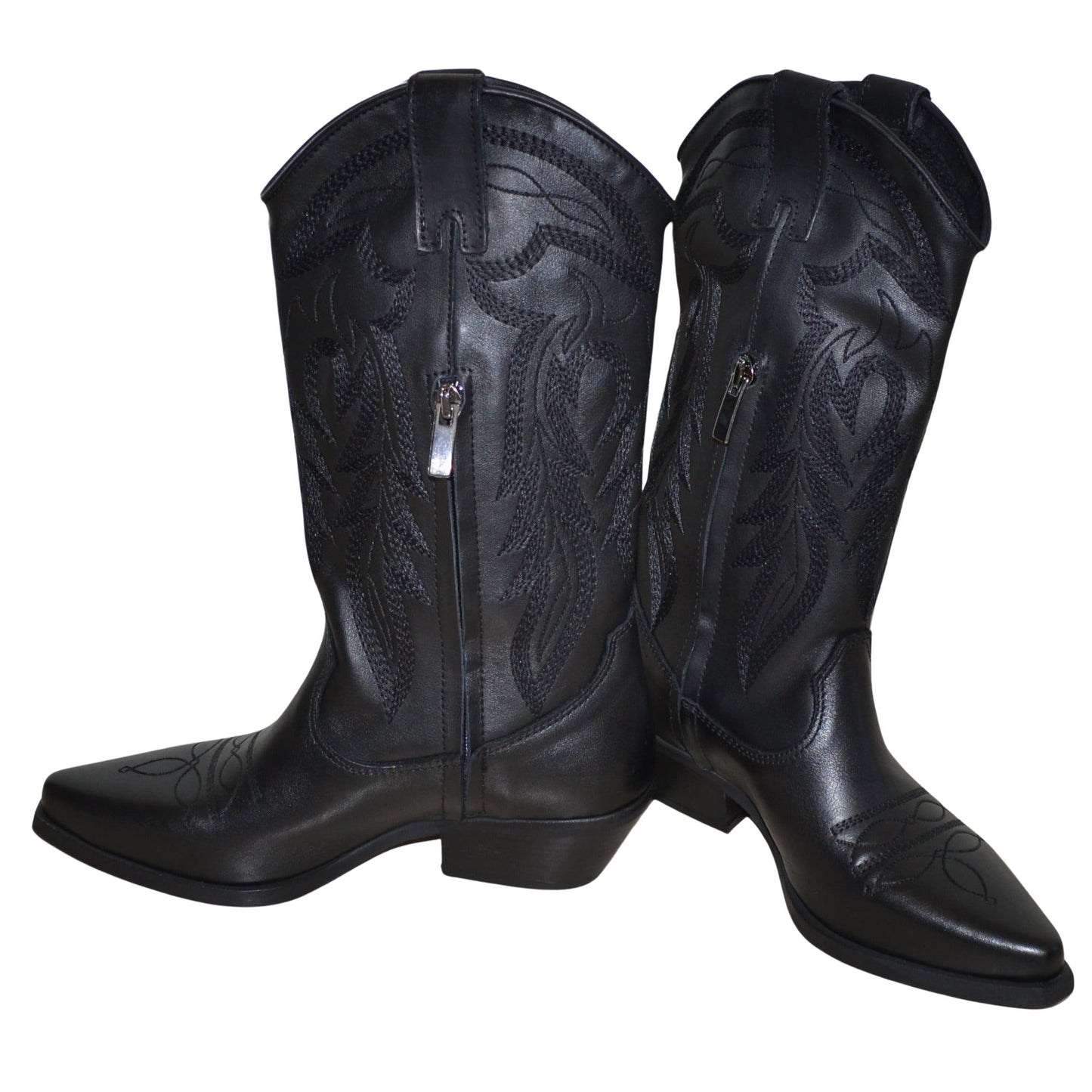 Vertice texani donna pelle nero Made in Italy