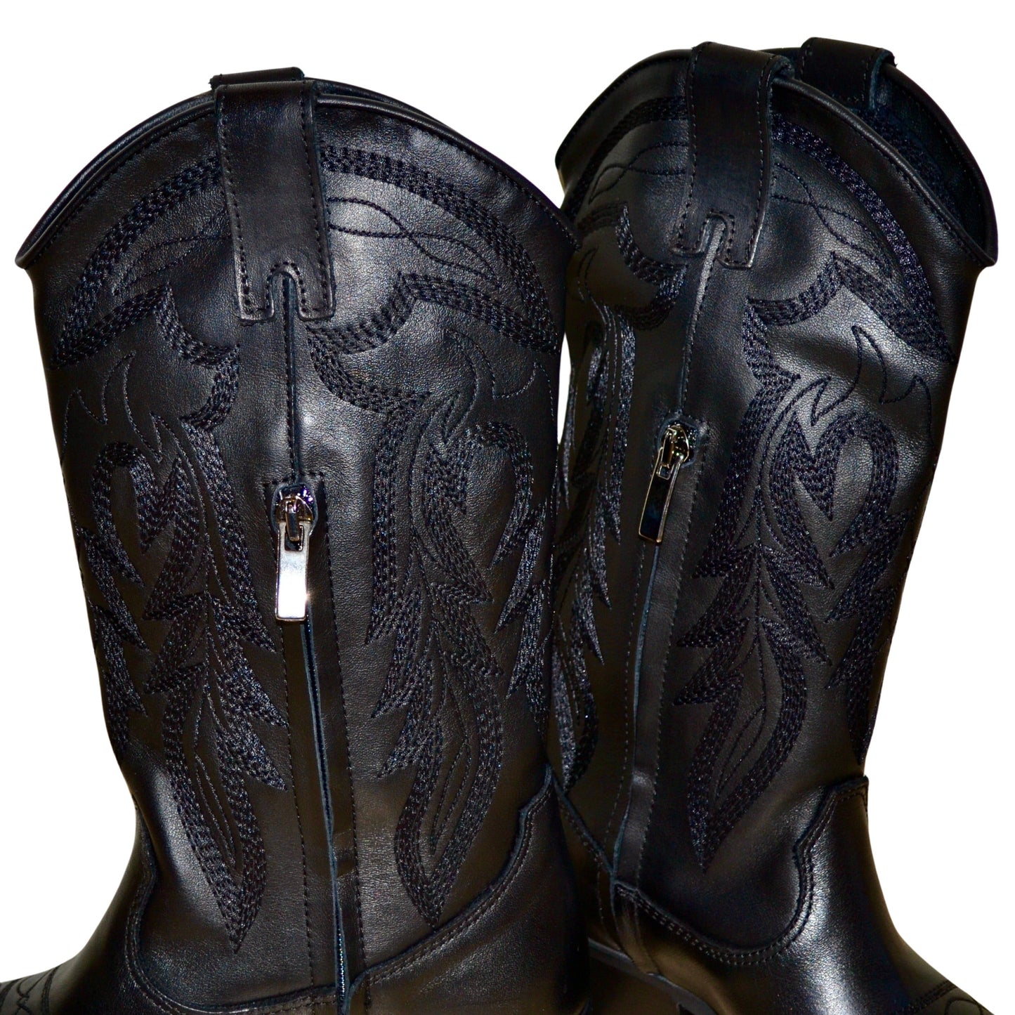 Vertice texani donna pelle nero Made in Italy