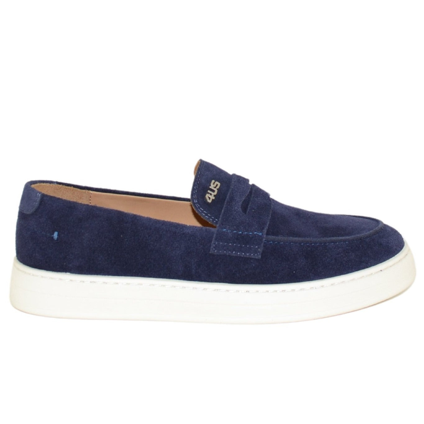 Loafers Cesare Paciotti 4us man blue suede leather – Vertice Store