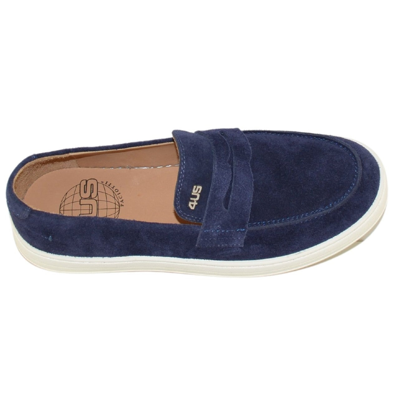 Loafers Cesare Paciotti 4us man blue suede leather