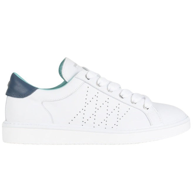 Sneakers Panchic uomo pelle bianco inserti blu