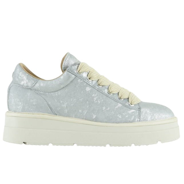 Sneakers Panchic woman silver laminated leather platform sole
