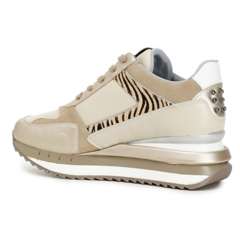 Sneakers CafèNoir woman sand leather lateral zip