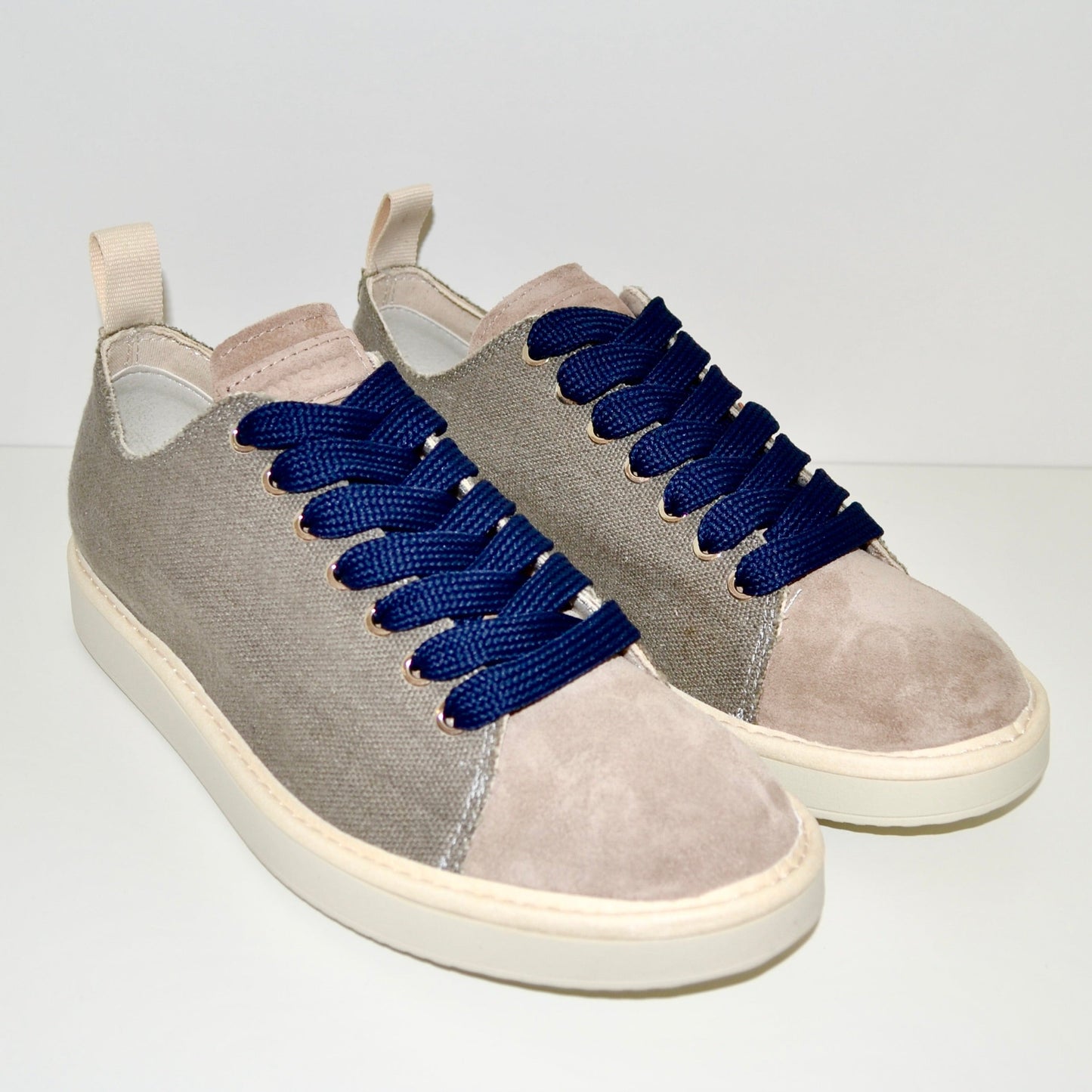 Sneakers Panchic man grey linen and suede