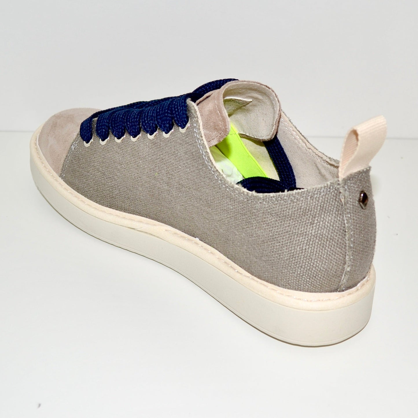 Sneakers Panchic man grey linen and suede