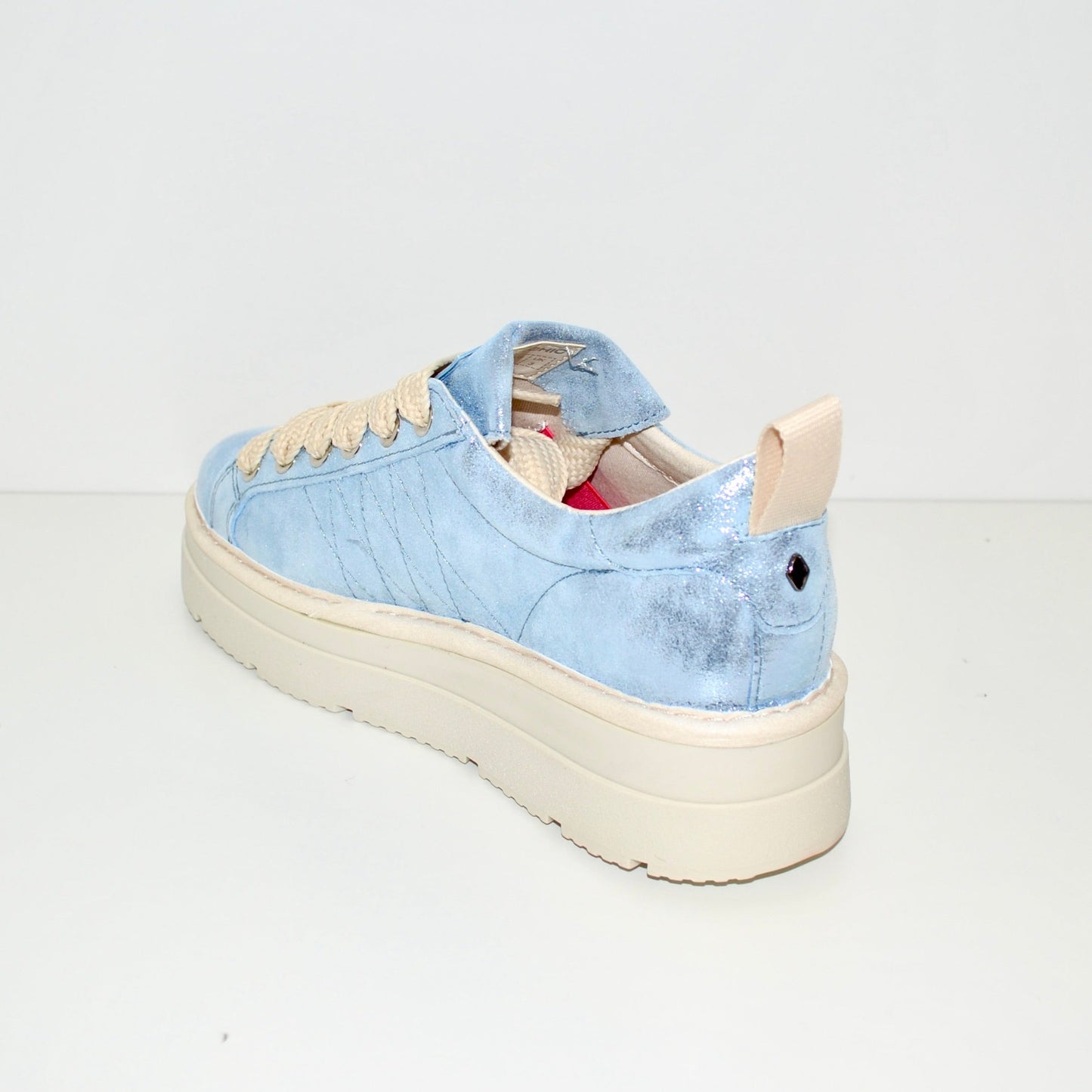 Sneakers Panchic donna pelle metalizzata blu