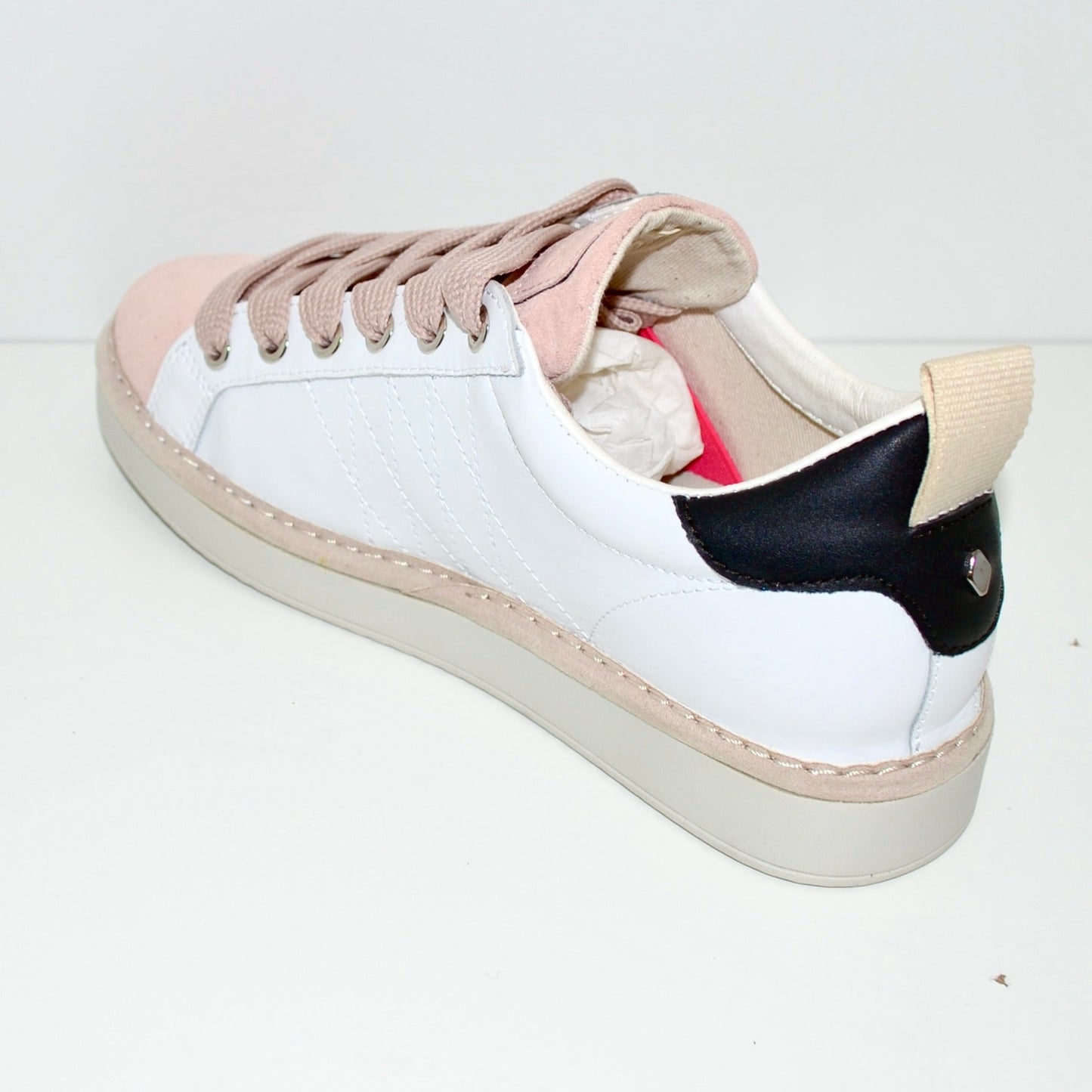 Sneakers Panchic donna pelle bianco e camoscio rosa