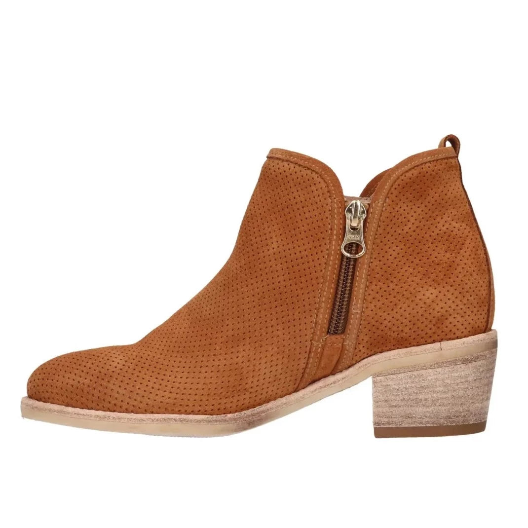 Ankle boots NeroGiardini woman tobacco suede lateral zip