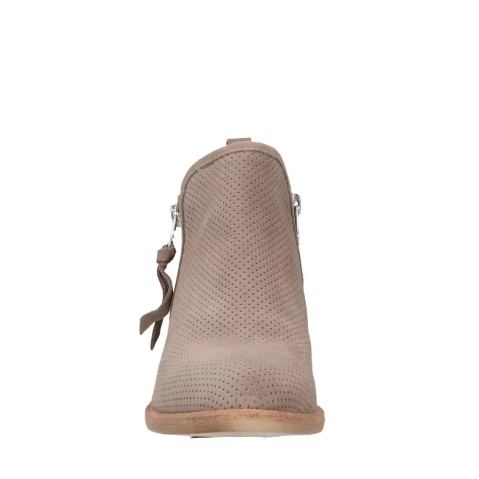 Ankle boots NeroGiardini woman beige suede lateral zip