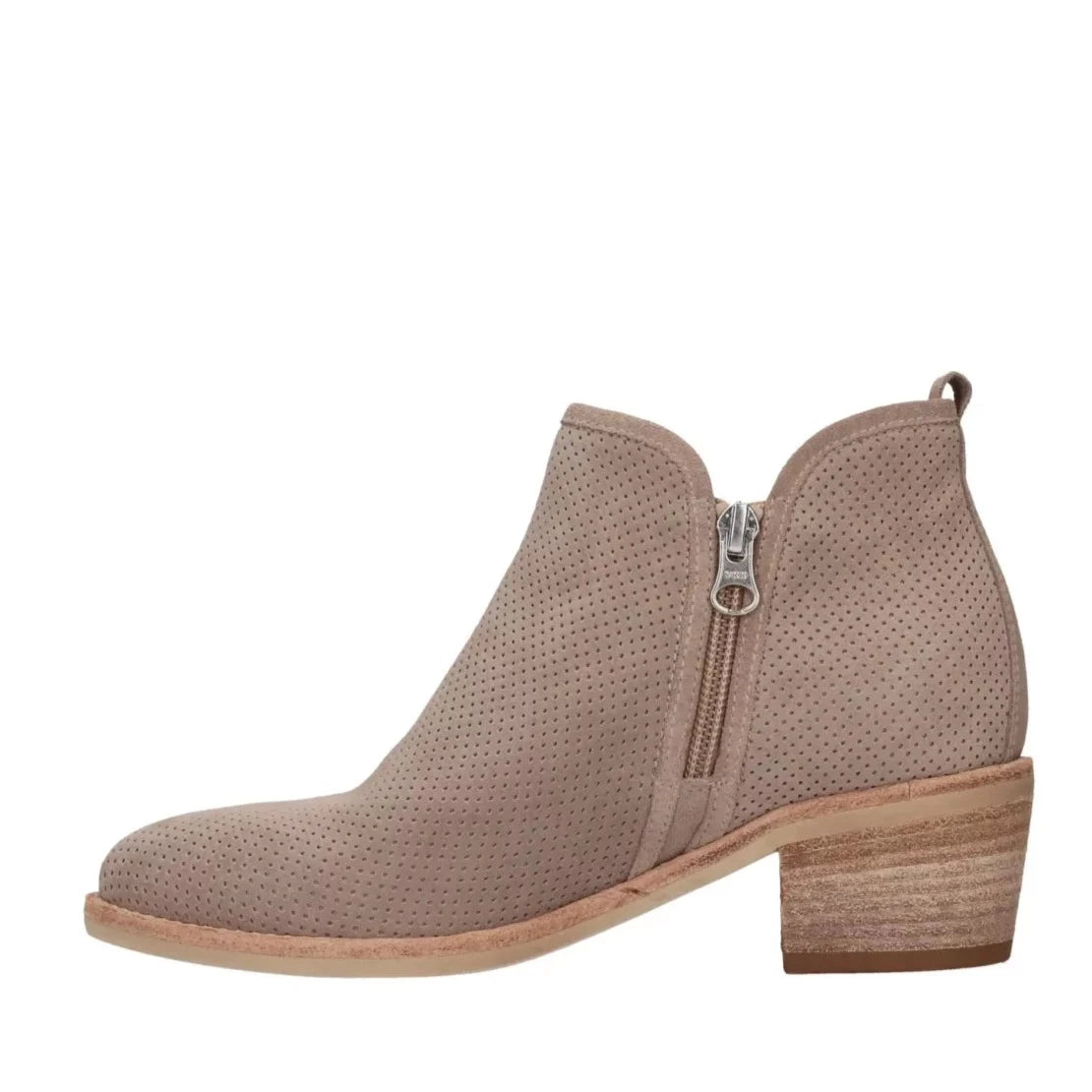 Ankle boots NeroGiardini woman beige suede lateral zip