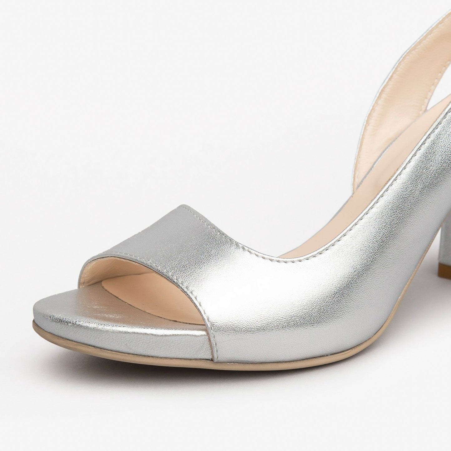 Sandals NeroGiardini women silver leather heels